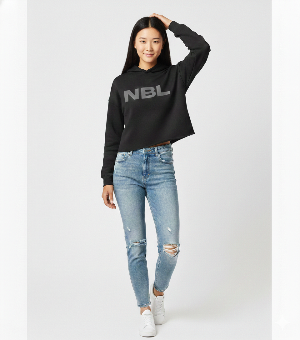 Crop Hoodie - Black Version 3