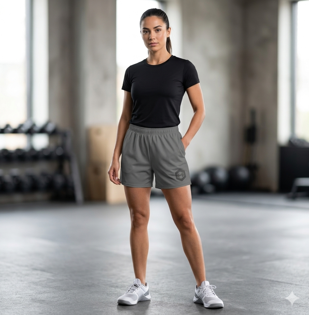 All-Over Print Unisex Athletic Long Shorts - Grey