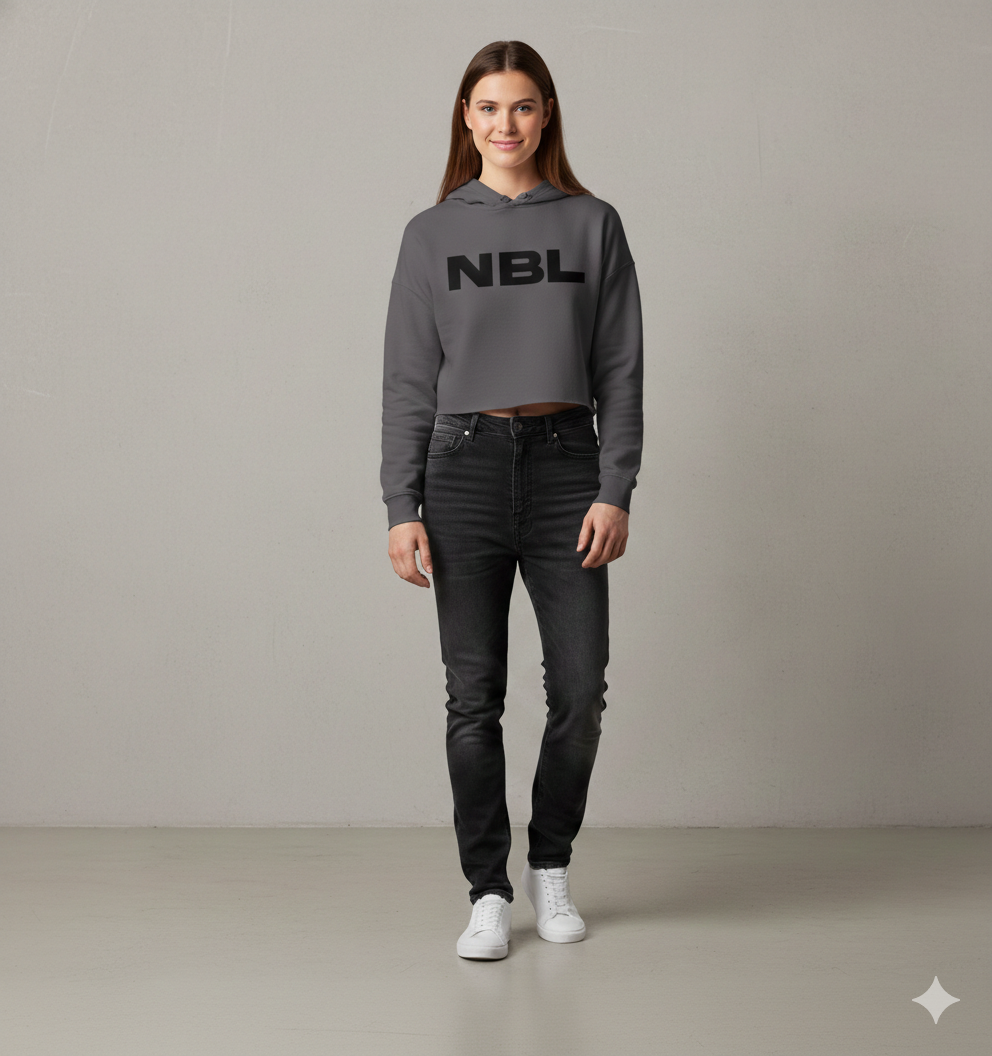 Women's Crop Hoodie - Grey