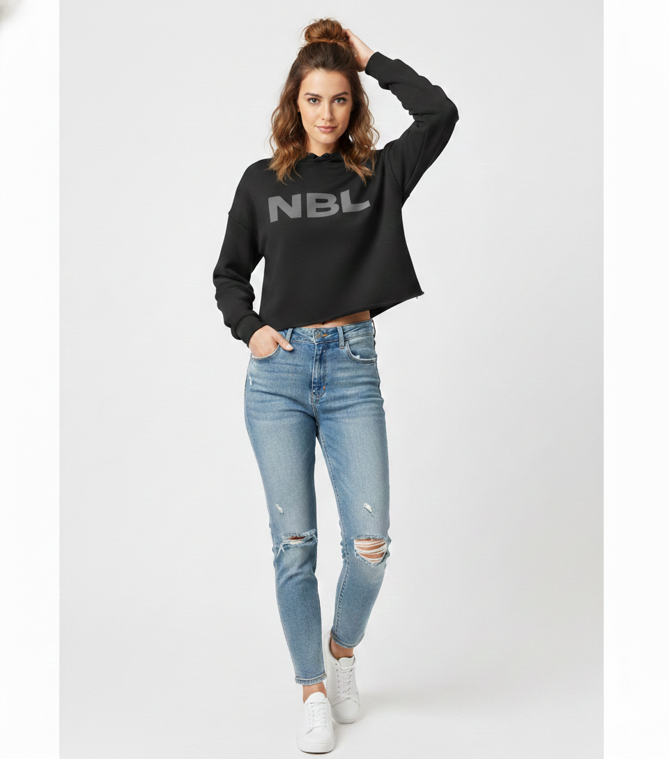 Crop Hoodie - Black Version 2