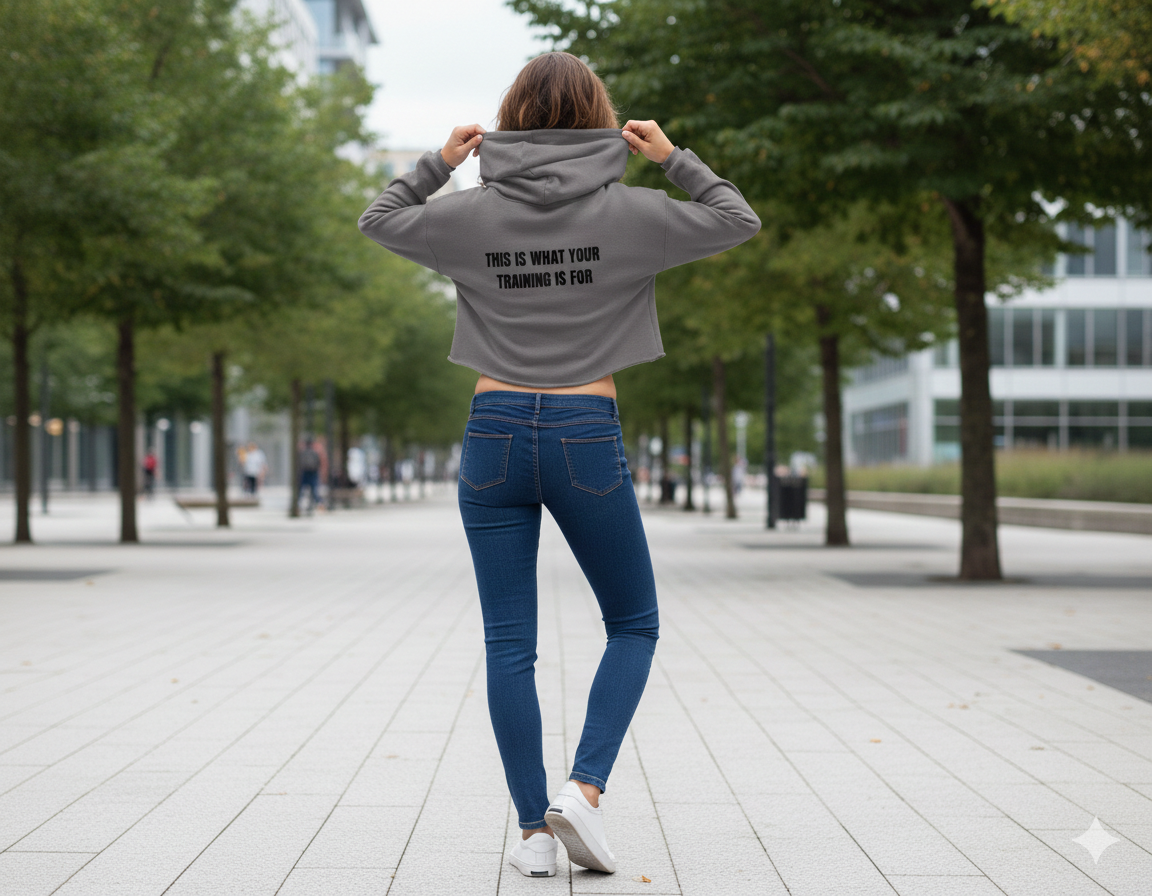 Crop Hoodie - Gray Version 3