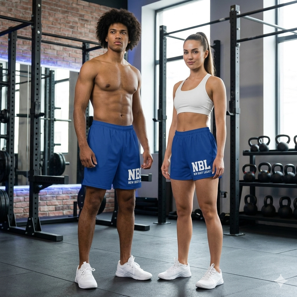 All-Over Print Unisex Athletic Long Shorts Blue