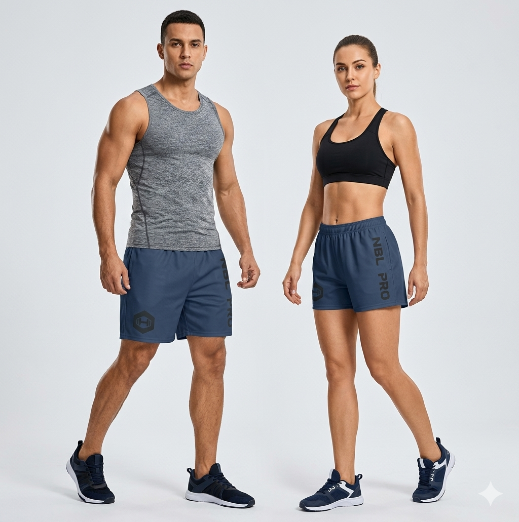 All-Over Print Unisex Athletic Long Shorts - Blue