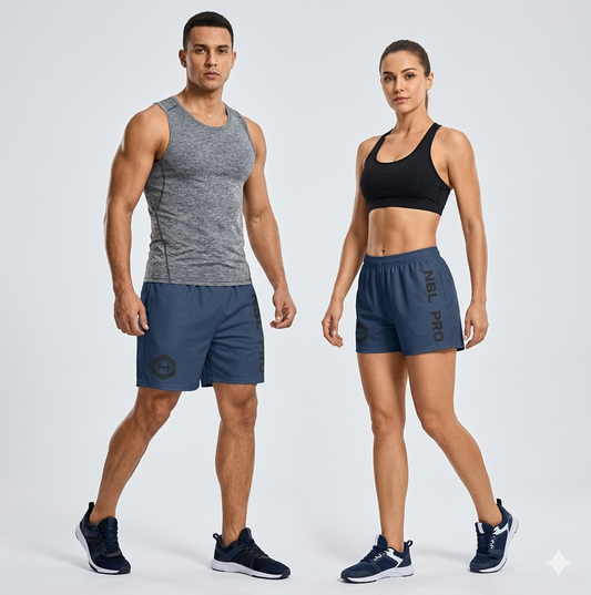 All-Over Print Unisex Athletic Long Shorts - Blue