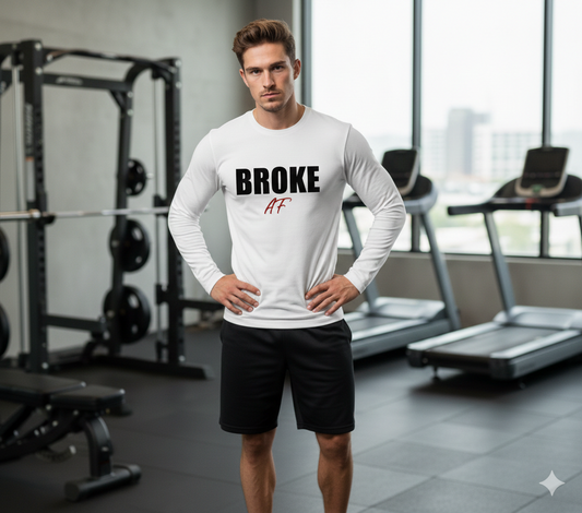 Long Sleeve Fitted Crew - Broke AF
