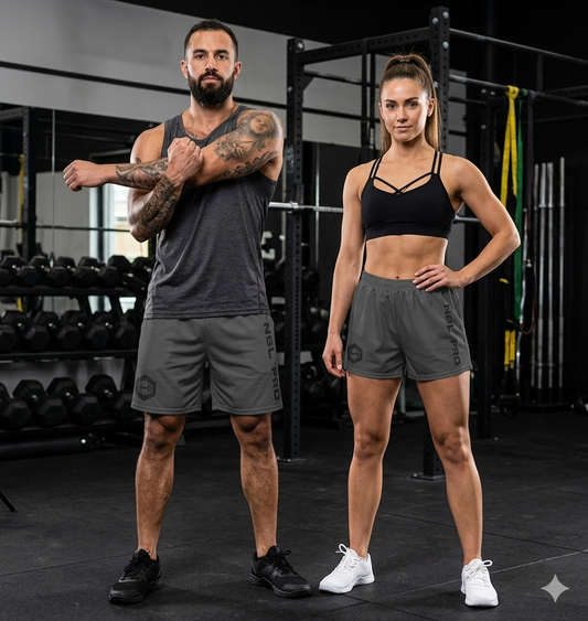 All-Over Print Unisex Athletic Long Shorts - Grey